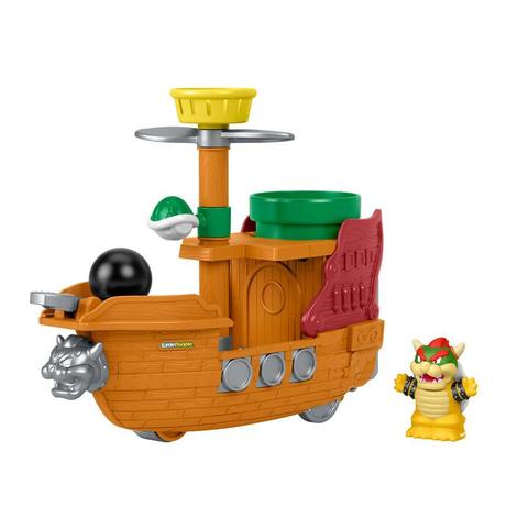 Fisher-Price Little People My Mario Bowser’s Airship & Figure Set Toddler Toy