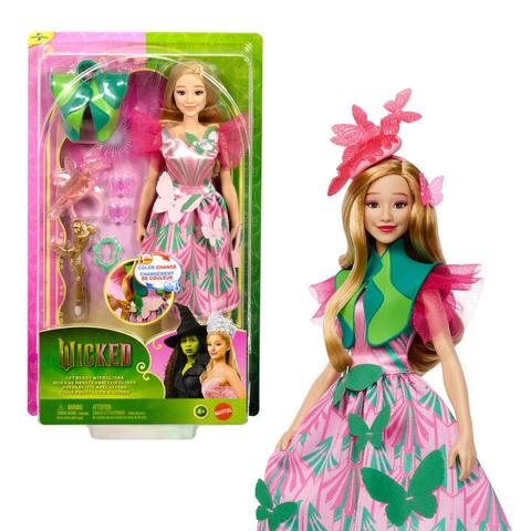 Universal Pictures’ Wicked Get Ready with Glinda Doll Set with 8 Accessories & Color Change Fun