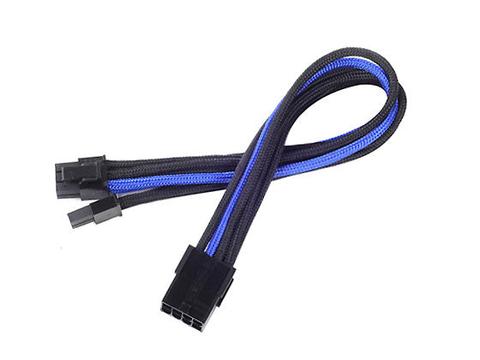 SilverStone PP07 8-Pin (6+2) PCIE Sleeved Power Cable Extension - Black/Blue
