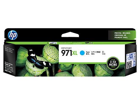 HP 971XL High Yield Cyan Original Ink Cartridge, up to 6600 pages (CN626AA)