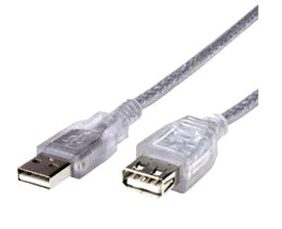 Astrotek USB A-A Extension Cable Translucent Silver 5m - AT-USB2-AA-5M