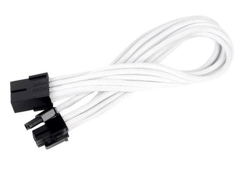 SilverStone White PP07 8Pin To 8Pin (6+2) PCIE Sleeved Power Cable Extension