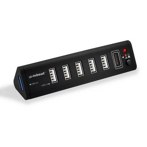 Mbeat 7-Port USB 3.0 and USB 2.0 Hub with 2.1A Smart Charging Function