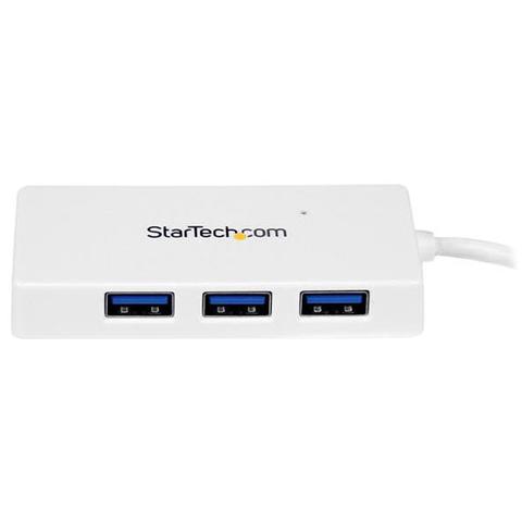 StarTech Portable 4 Port Mini USB 3.0 Hub - White