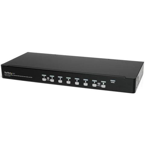 StarTech 8 Port 1U Rackmount USB KVM Switch with OSD & Cables - 1U Rackmount