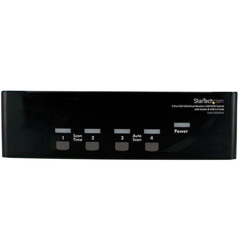 StarTech 4 Port DVI VGA Dual Monitor KVM Switch USB with Audio and USB 2.0 Hub