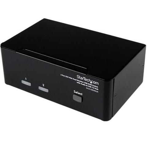 StarTech 2 Port DVI VGA Dual Monitor KVM Switch USB with Audio & USB 2.0 Hub