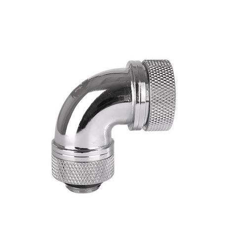 Thermaltake Pacific G1/4 PETG Tube 90-Degree Compression 16mm OD – Chrome