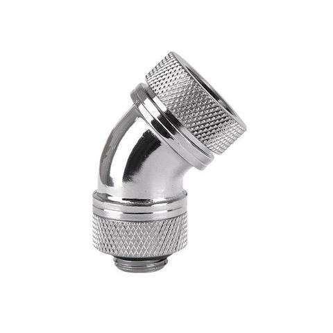 Thermaltake Pacific G1/4 PETG Tube 45-Degree Compression 16mm OD – Chrome