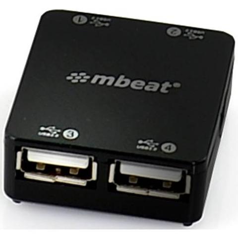 Mbeat Super mini 4 port USB 2.0 hub with tuck-away cable design