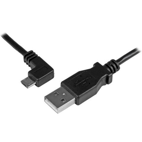 StarTech 3 ft Left Angle Micro-USB Charge-and-Sync Cable M/M 30/24 AWG