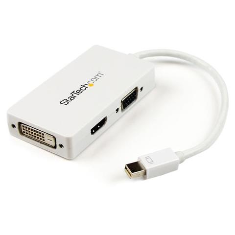 StarTech Travel A/V Adapter: 3-in-1 Mini DisplayPort to VGA DVI or HDMI