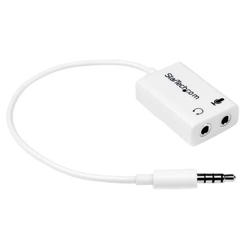 StarTech 4 Position to 2x 3 Pin 3.5mm Headset Splitter Adapter - White