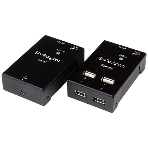 StarTech 4 Port USB 2.0-Over-Cat5-or-Cat6 Extender - Up to 165ft (50m)