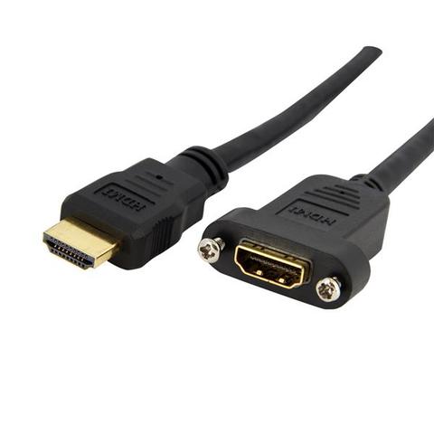 StarTech 3ft 4K 30Hz UHD HDMI Female to Male Adapter, Panel Mount Cable