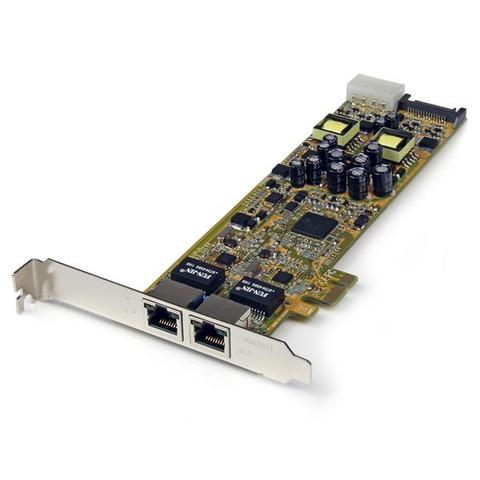 StarTech Dual Port Gigabit Ethernet PCIe Network Card Adapter - PoE/PSE