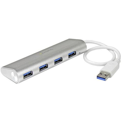 StarTech 4 Port Portable USB 3.0 Hub w/ Built-in Cable - Travel USB Hub
