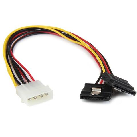 StarTech 12in 4 Pin Molex LP4 to 2x Latching SATA Power Y Cable Adapter