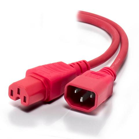 Alogic 0.5m IEC C14 to IEC C15 High Temperature (M/F) Red