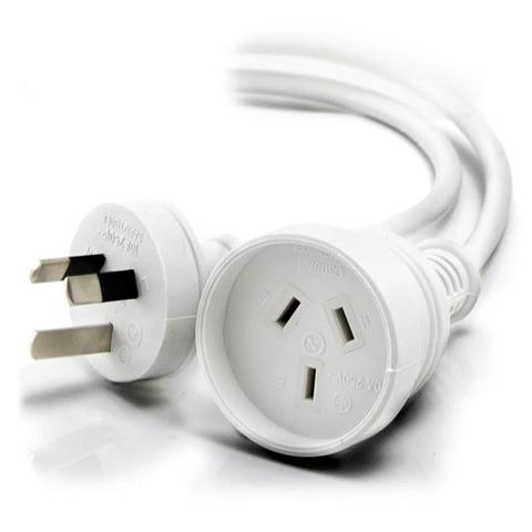 Alogic 20m Aus 3 Pin Mains Power Extension Cable White (M/F)