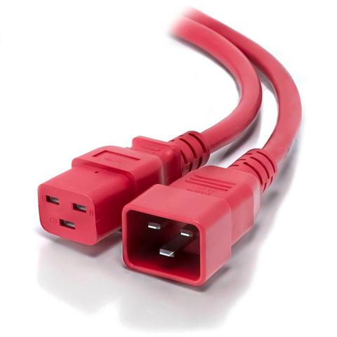 Alogic 3m IEC C19 to IEC C20 Power Extension (M/F) Cable RED