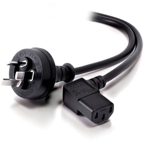 Alogic 3m 3 Pin Aus Male to Right Angle IEC C13 Female Power Cable