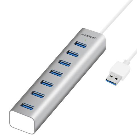 Mbeat 7-Port USB 3.0 Aluminum Slim Hub with Power for PC and MAC