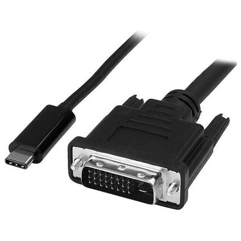 StarTech 3.3'/1m USB-C to DVI Cable - USB Type-C Video Adapter Cable - Black
