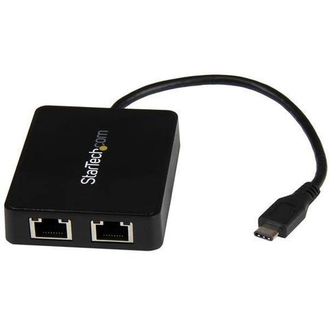StarTech Dual USB Type-C to GbE Adapter with USB port