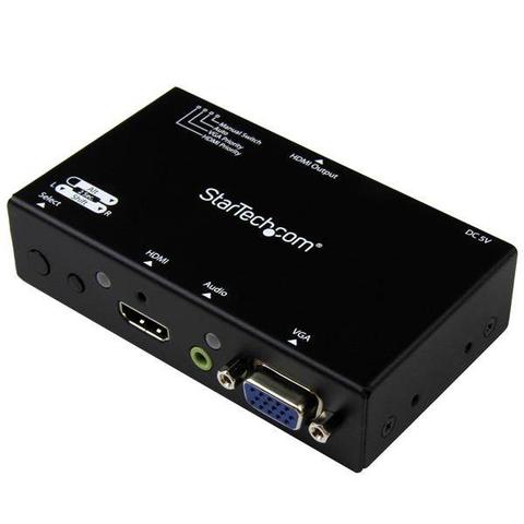 StarTech 2-to-1 HDMI + VGA to HDMI Converter Switch