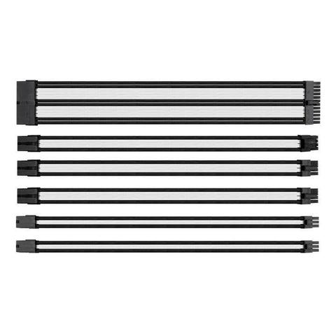 Thermaltake TtMod Sleeved PSU Extension Cable Set - White/Black