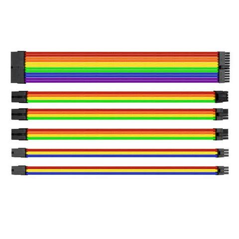Thermaltake TtMod Sleeved PSU Extension Cable Set – Rainbo