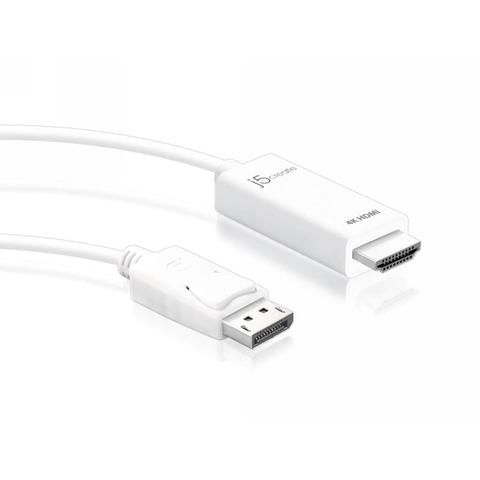 j5create 1.8m DisplayPort to 4K HDMI Cable