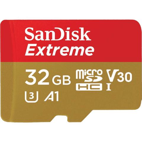 SanDisk 32GB Extreme microSDHC UHS-I Memory Card with SD Adaptor - 100MB/s