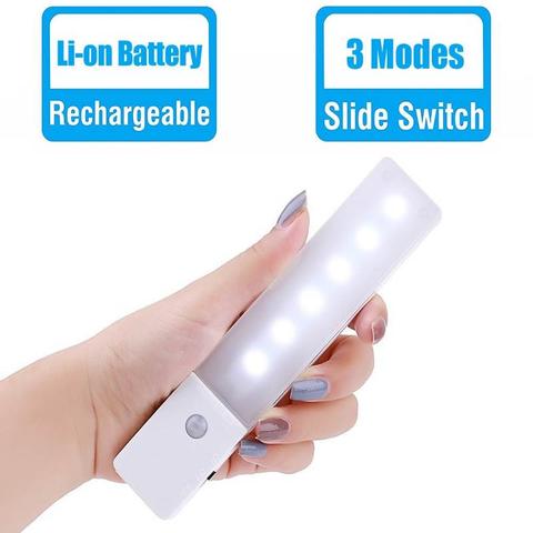 Simplecom EL608-3K Rechargeable Infrared Motion Sensor LED - Warm White