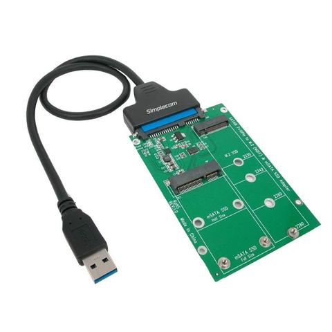 Simplecom SA221 2-in-1 USB 3.0 to mSATA + NGFF M.2 B Key SSD Adapter