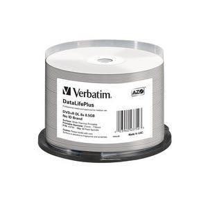 Verbatim DVD+R DL 8.5GB 8X DataLifePlus White Thermal Printable - 50pk