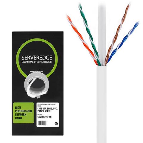 Serveredge 305m 23AWG PVC Solid CAT6 Network Cable UTP / 4 Pair - White