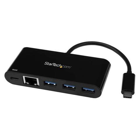 StarTech 3 Port USB C Hub with Ethernet, PD & 3x USB-A - USB 3.0 5Gbps