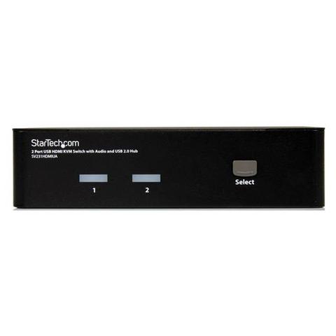 StarTech 2 Port USB HDMI KVM Switch with Audio and USB 2.0 Hub