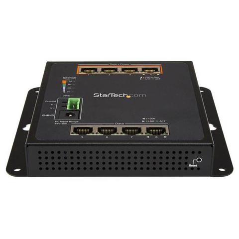 StarTech Industrial 8 Port Gigabit PoE Switch 4xPoE+ 30W -40C to +75C