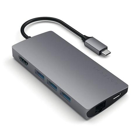 Satechi USB-C Multi-Port Adapter 4K HDMI & Ethernet V2, Space Grey - ST-TCMA2M
