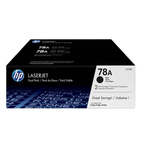 HP 78A Twin-Pack LaserJet Toner Cartridge - Black (CE278AD)