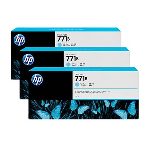 HP 771B 775ML 3-Pack Ink Cartridge - Light Cyan (B6Y28A)