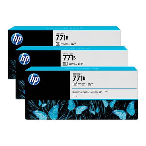 HP 771B 775ML 3-Pack Ink Cartridge - Photo Black (B6Y29A)