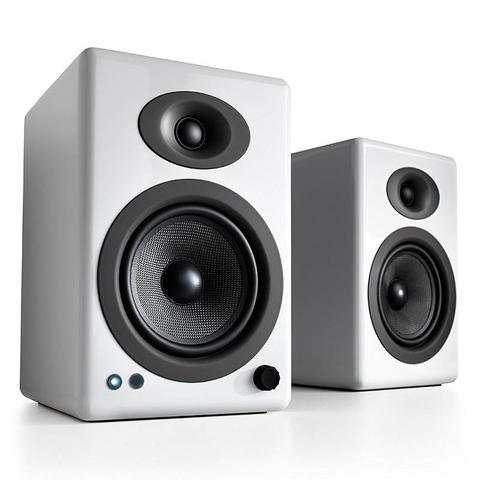 Audioengine A5+ Wireless Powered Bookshelf Speakers - Hi-Gloss White