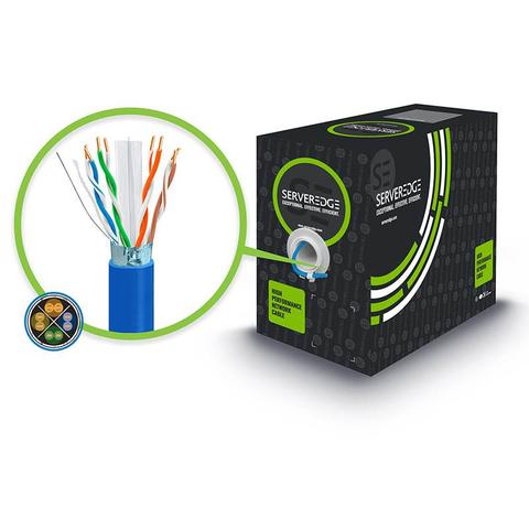 Serveredge 305m 23AWG PVC Solid CAT6A Network Cable FUTP / 4 Pair - Blue