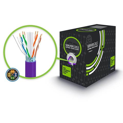 Serveredge 305m 23AWG PVC Solid CAT6A Network Cable FUTP / 4 Pair - Purple