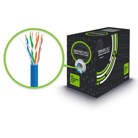 Serveredge 305m 24AWG PVC Solid CAT5E Network Cable UTP / 4 Pair - Blue