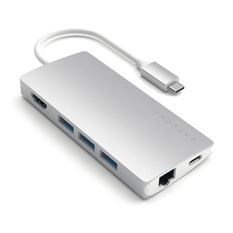 Satechi USB-C Multi-Port Adapter 4K HDMI w/ Ethernet V2, Silver - ST-TCMA2S